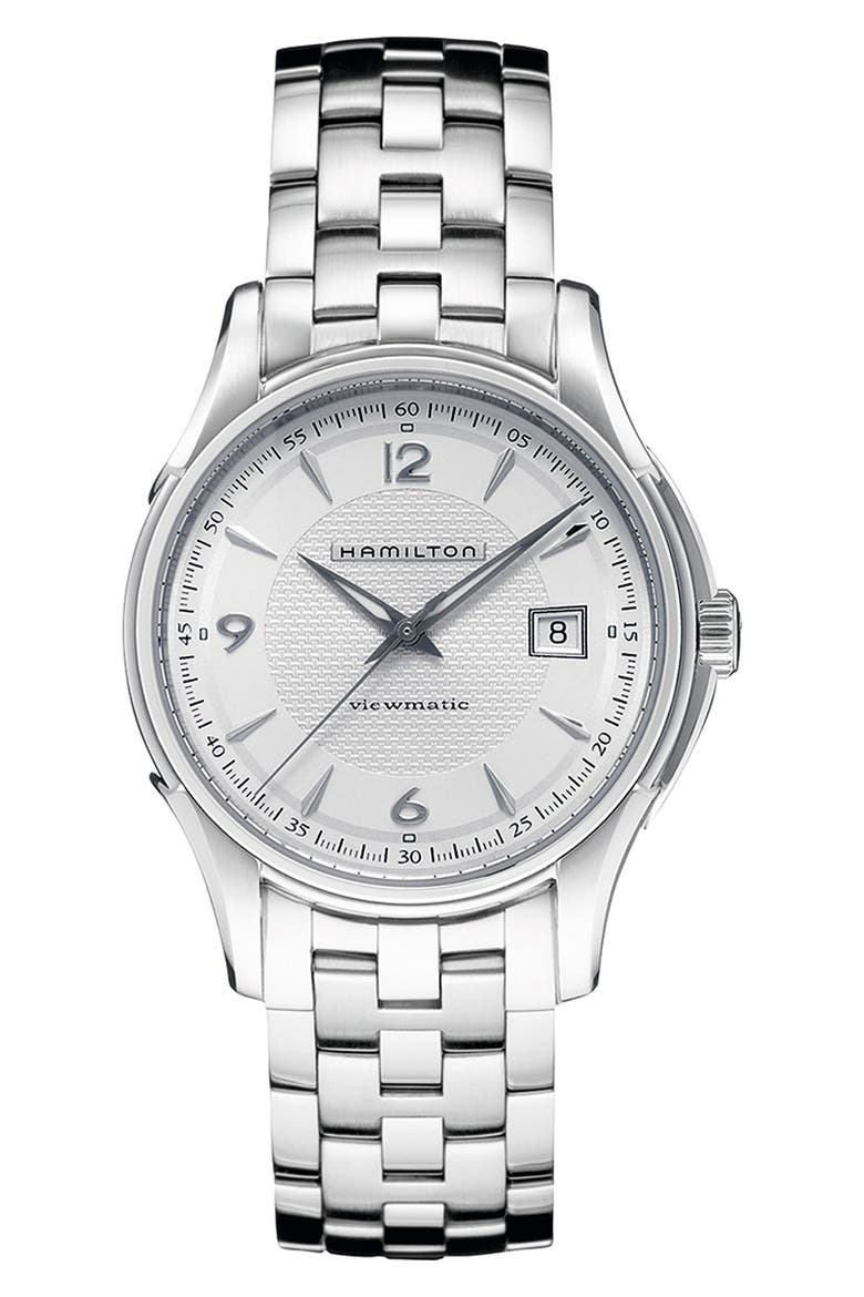 Jazzmaster Viewmatic Auto Bracelet Watch, 40mm, Main, color, SILVER