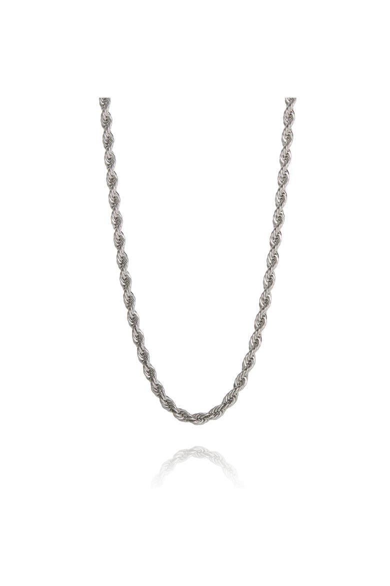Stainless Steel Chain Necklace for Men, 22" Rope Chain, Alternate, color, Metallic Silver