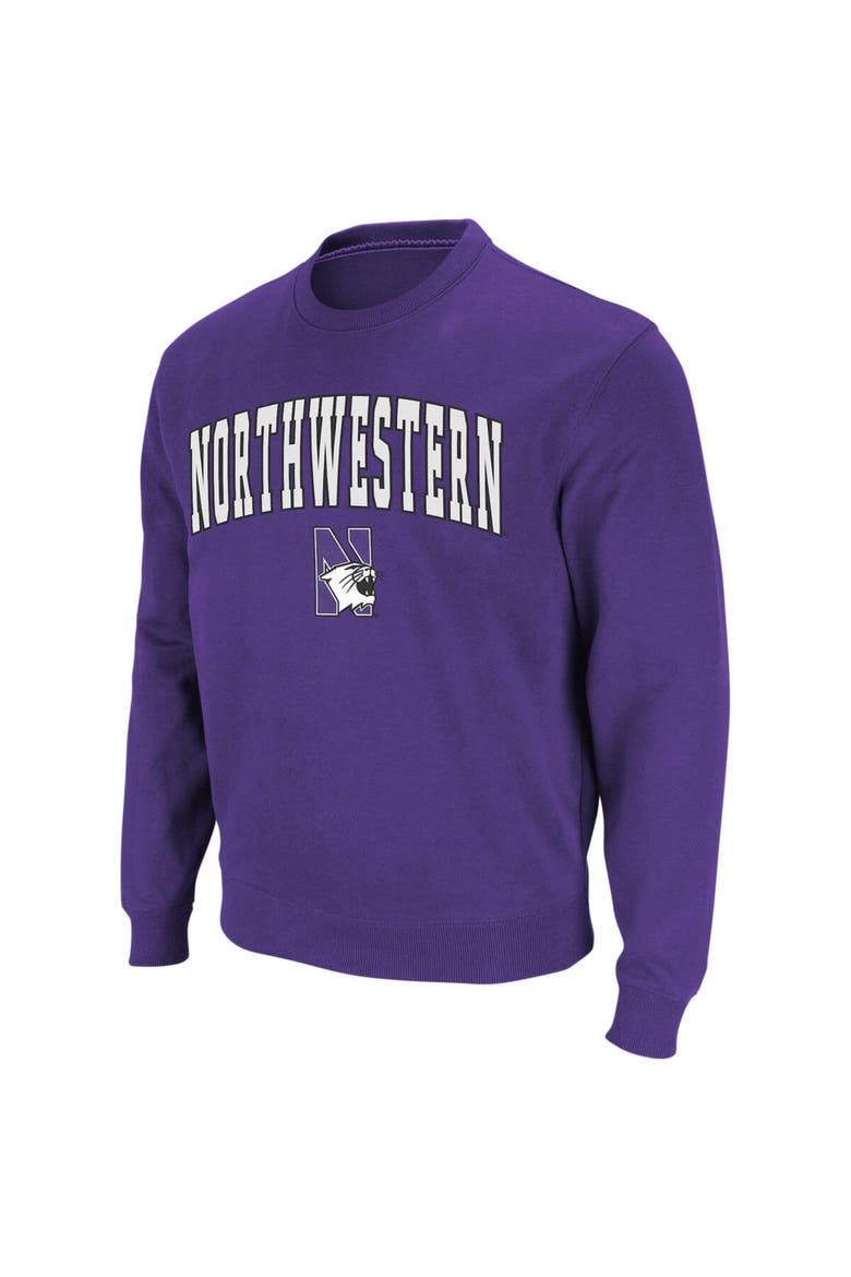 Men's Colosseum Purple Northwestern Wildcats Arch & Logo Crew Neck Sweatshirt, Main, color, Purple