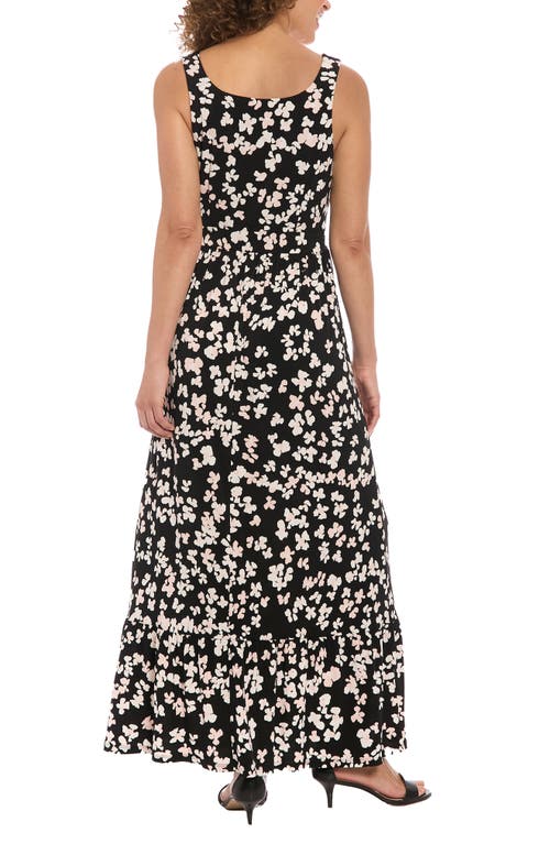 London Times Floral Maxi Dress In Black