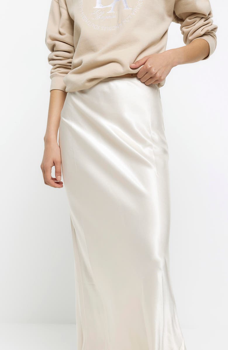 River Island Bias Cut Satin Maxi Skirt, Alternate, color,