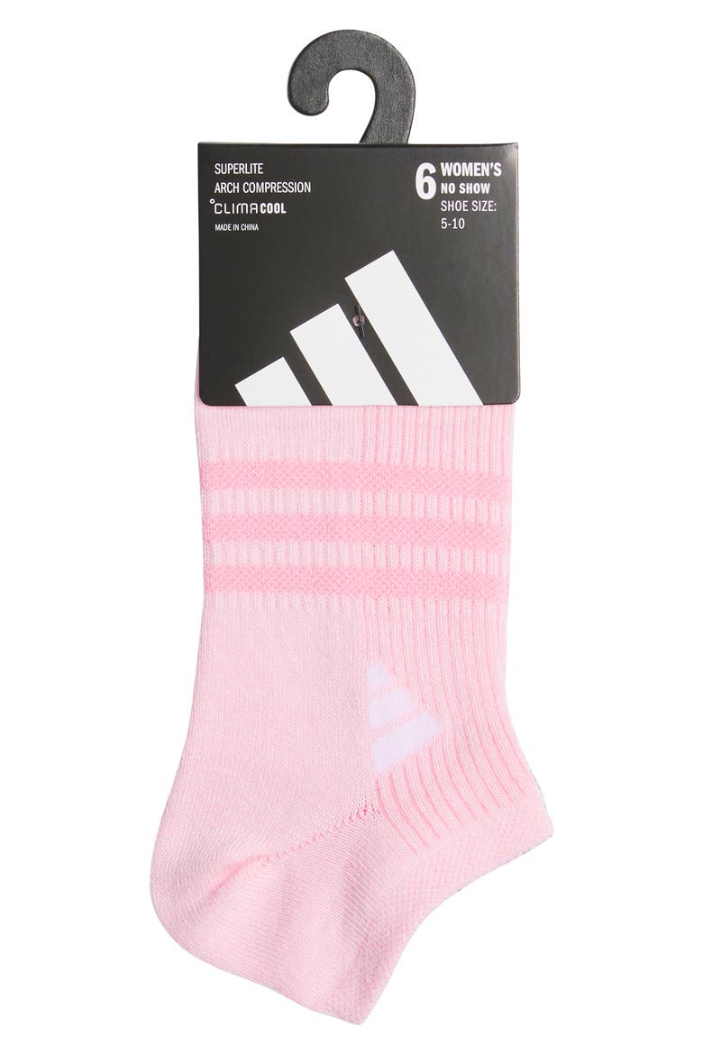 Superlite 3.0 6-Pack No-Show Socks, Alternate, color, CLEAR PINK/ MAROON/ TURBO PINK