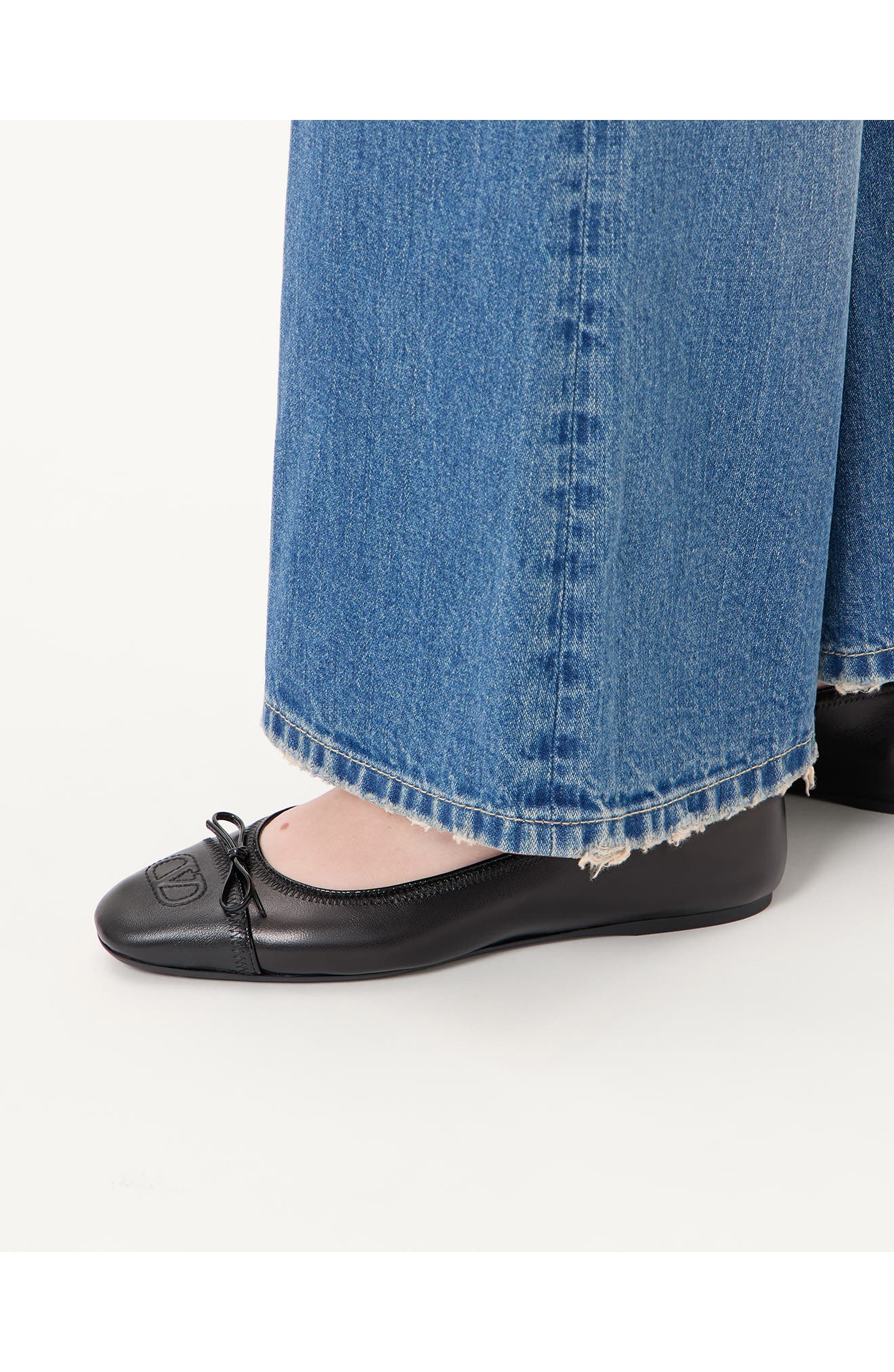 Valentino VLOGO Signature Ballerina Flat, Alternate, color, Black