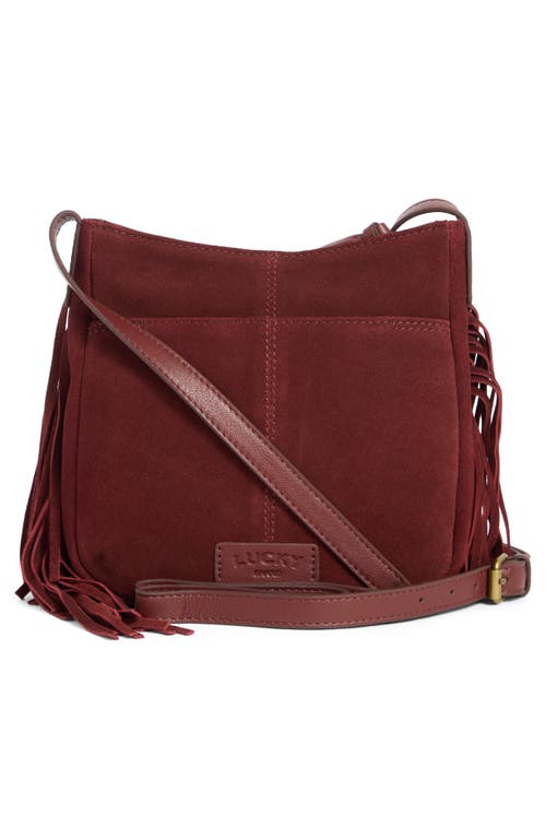 Lucky Brand Bran Nyra Small Fringe Crossbody Bag In Red