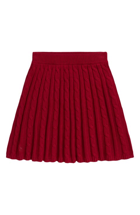 Kids' Cotton Cable Knit Skirt