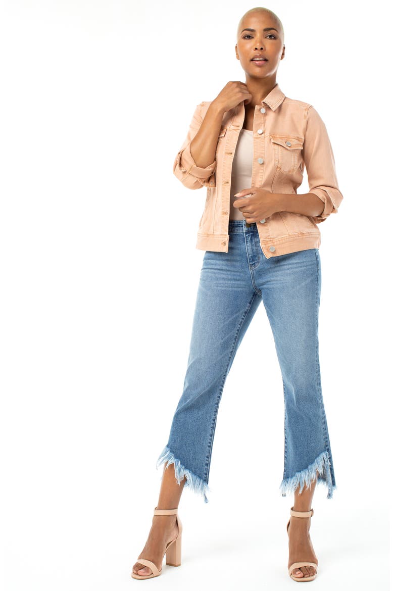 High Waist Chewed Step Hem Crop Flare Jeans, Alternate, color, HARDING