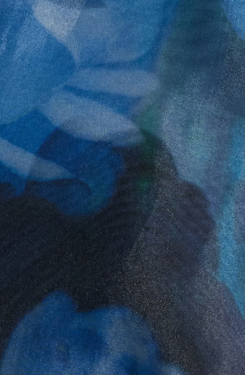 Julia Jordan Tie Belt Organza Maxi Cocktail Shirtdress, Alternate, color, Blue Multi