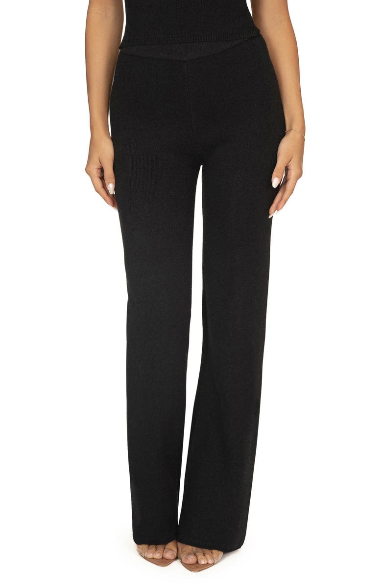 JLUXLABEL Tiarra Knit Pants, Main, color, Black