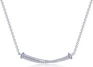 Lafonn Simulated Diamond Double Curved Bar Pendant Necklace