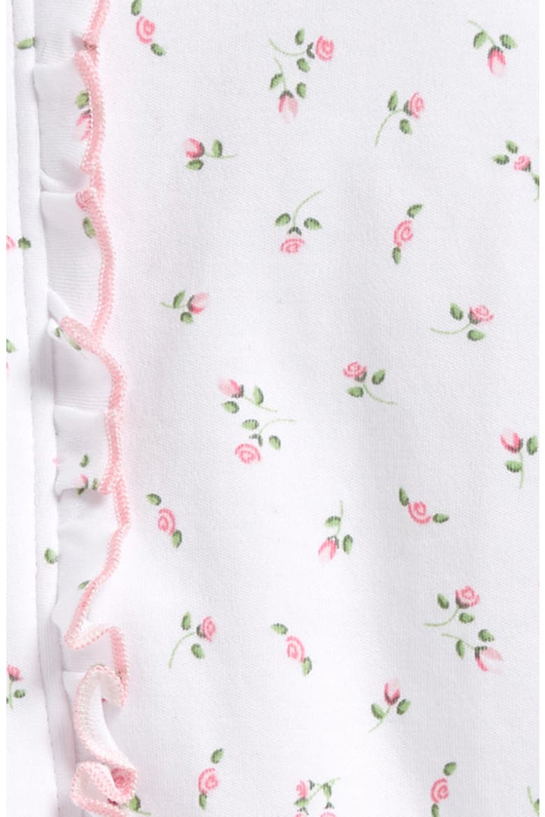 Floral Ruffle Edge Pima Cotton Footie, Alternate, color, ASST
