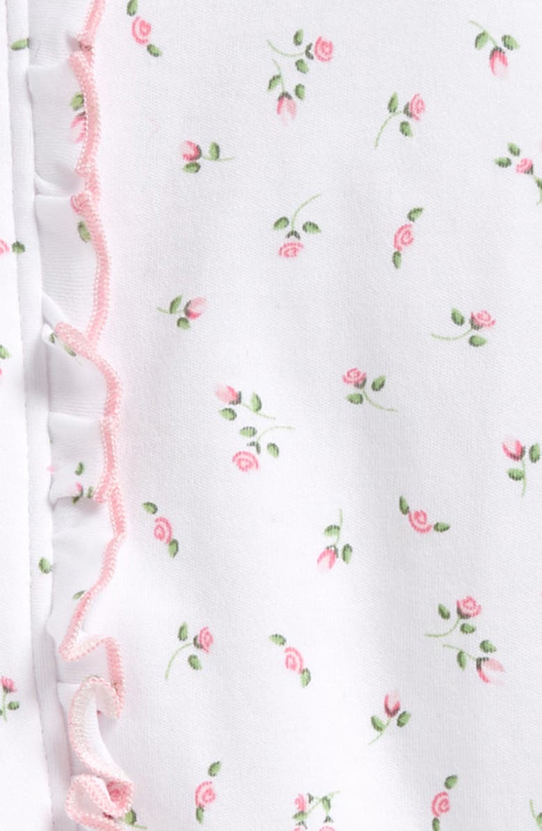 Kissy Kissy Floral Ruffle Edge Pima Cotton Footie, Alternate, color, Asst