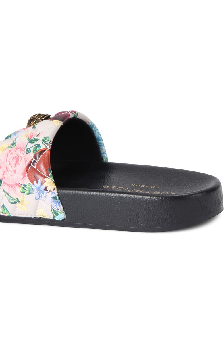 Kurt Geiger London Meena Eagle Glitter Slide Sandal, Alternate, color, Charcoal