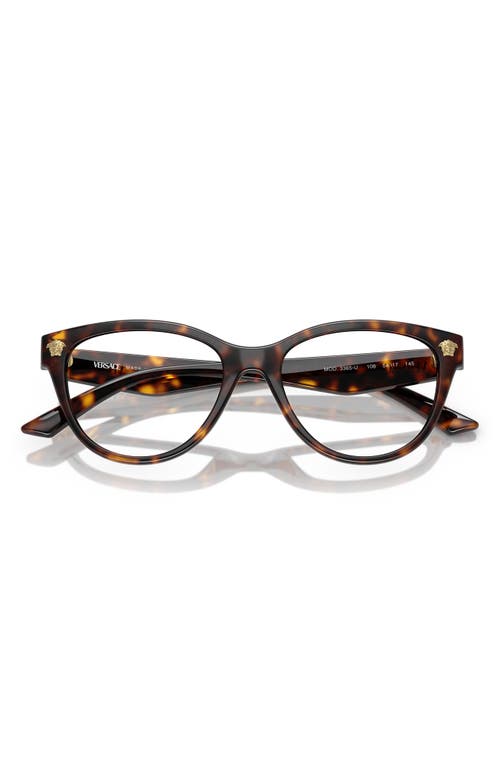 Versace 52mm Cat Eye Optical Glasses In Havana