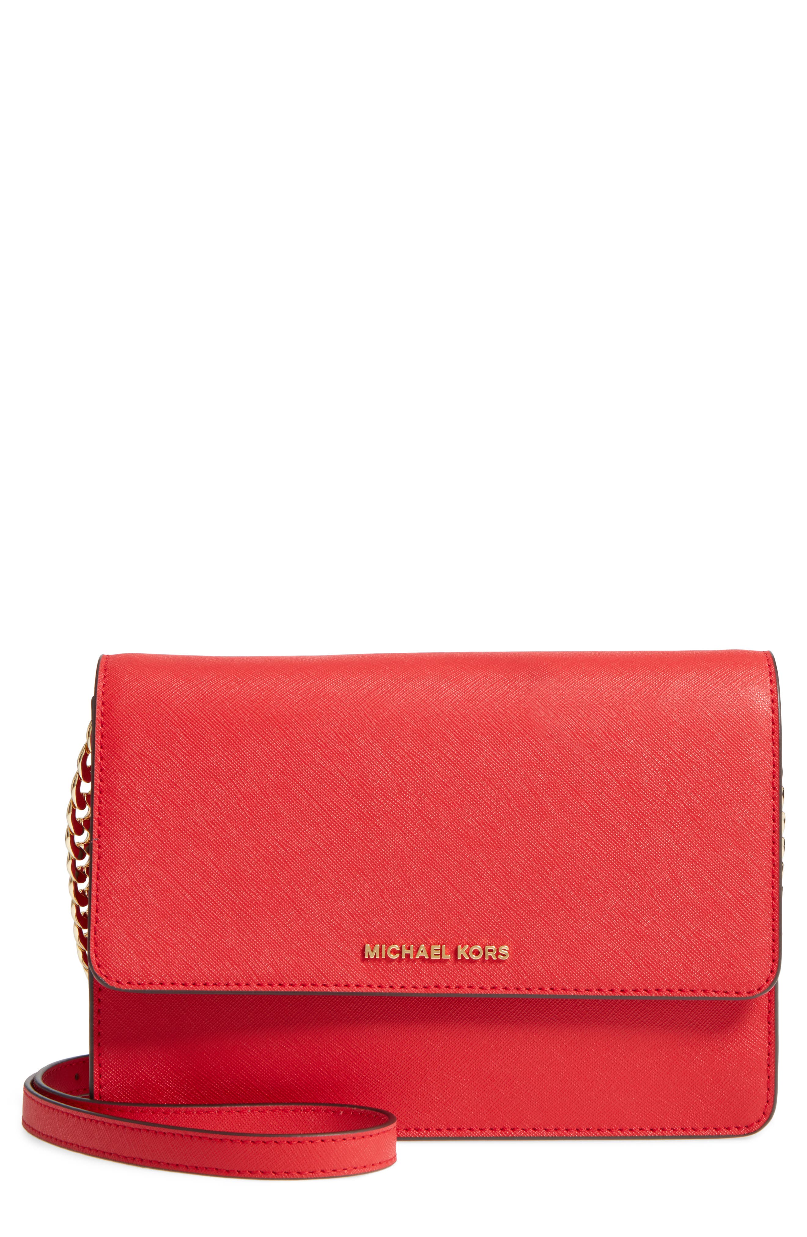 MICHAEL Michael Kors Large Daniela Leather Crossbody Bag, Main, color, 