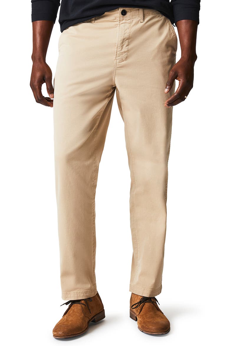 Flat Front Strech Cotton Chinos, Main, color, KHAKI