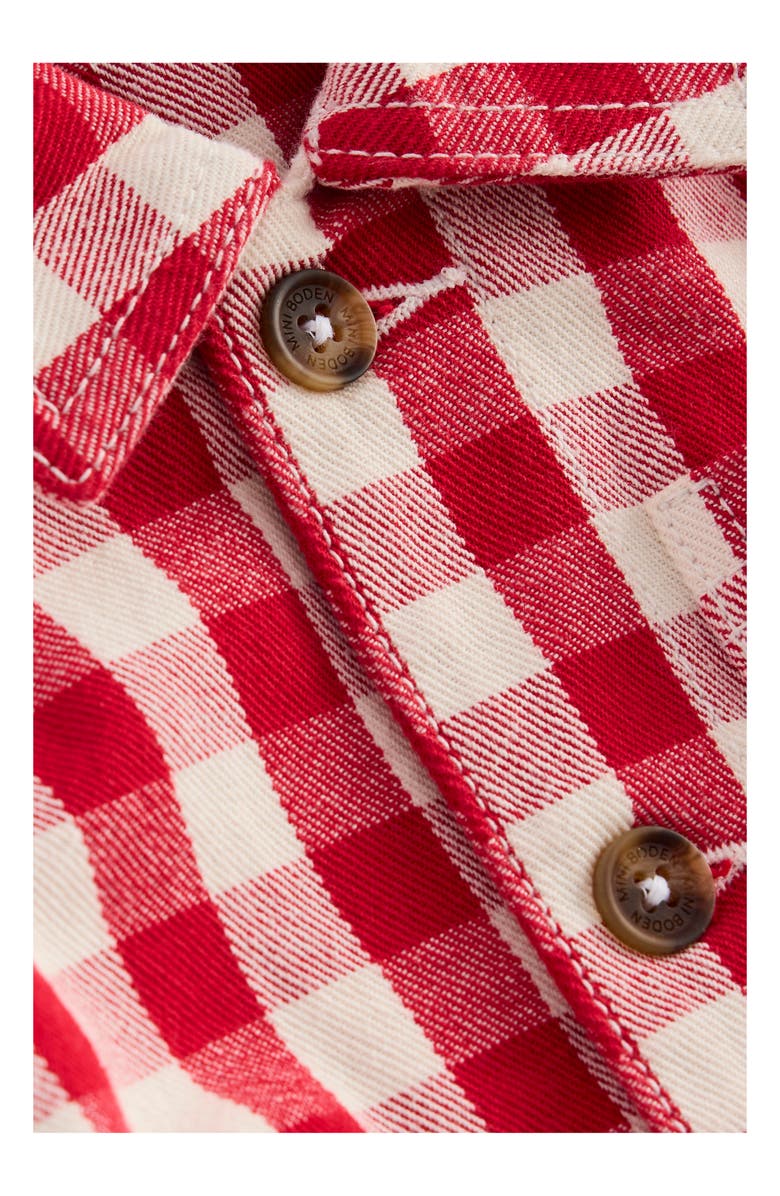 Mini Boden Kids' Gingham Canvas Chore Jacket, Alternate, color, Red Gingham