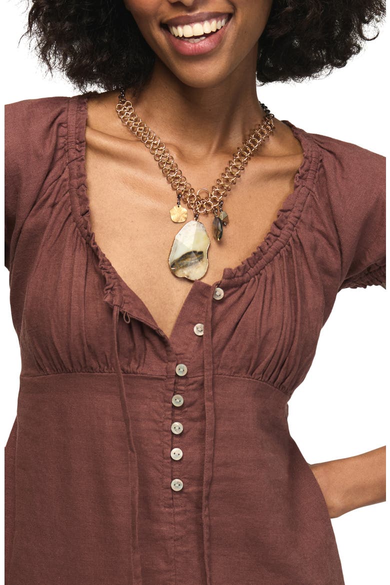 Market Short Sleeve Minidress, Alternate, color, MARRON
