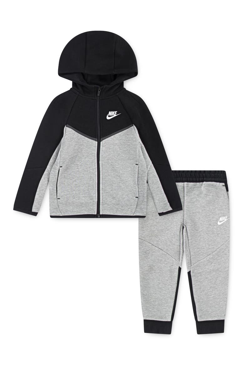 Kids' Tech Fleece Zip Hoodie & Joggers Set, Main, color, DARK GREY HEATHER/ BLACK