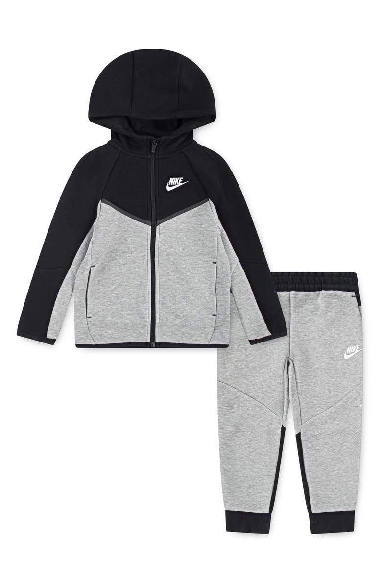 Nike Kids' Tech Fleece Zip Hoodie & Joggers Set, Main, color, Dark Grey Heather/ Black