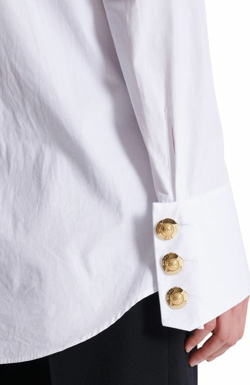 Balmain Cotton Poplin Ruffled Shirt