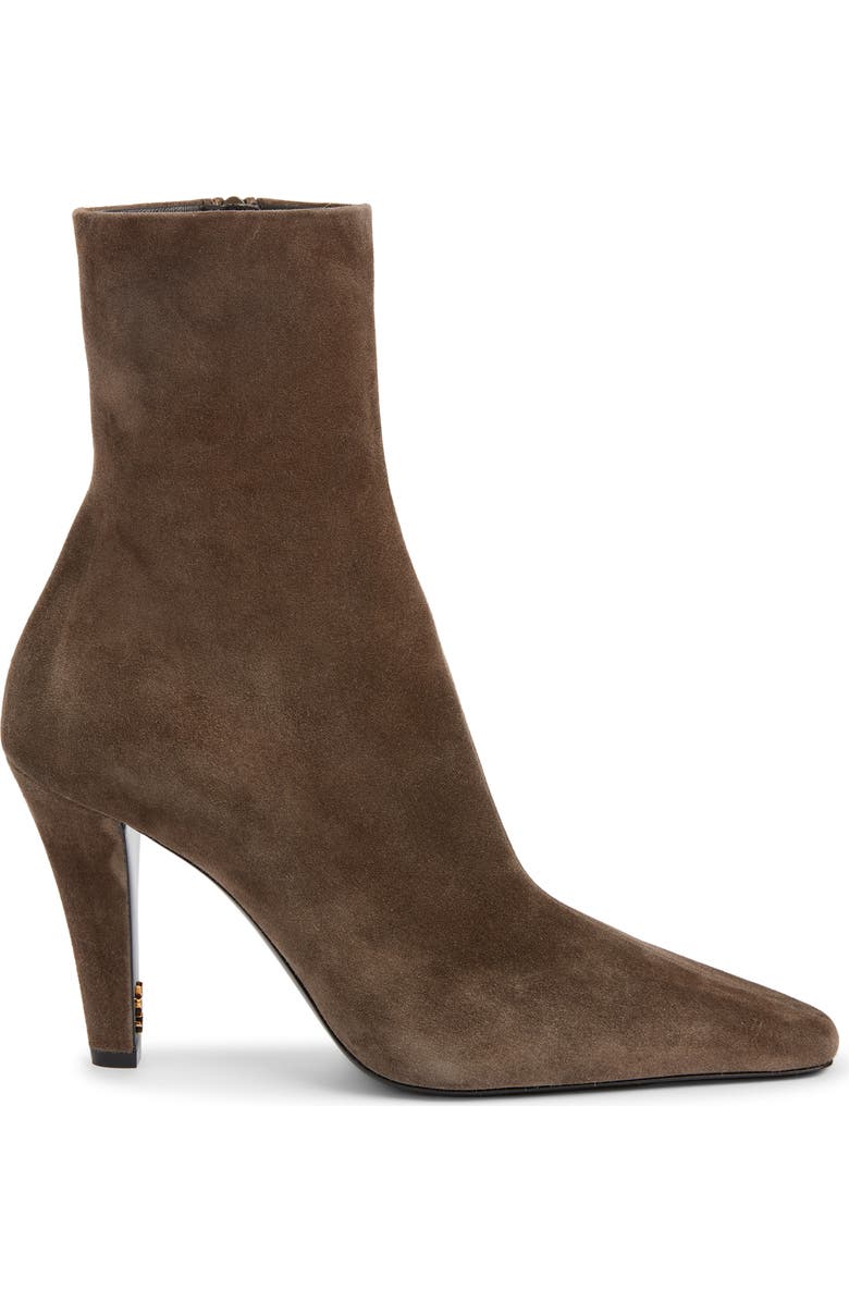 Saint Laurent Jill Suede Bootie, Alternate, color, Mickey Grey