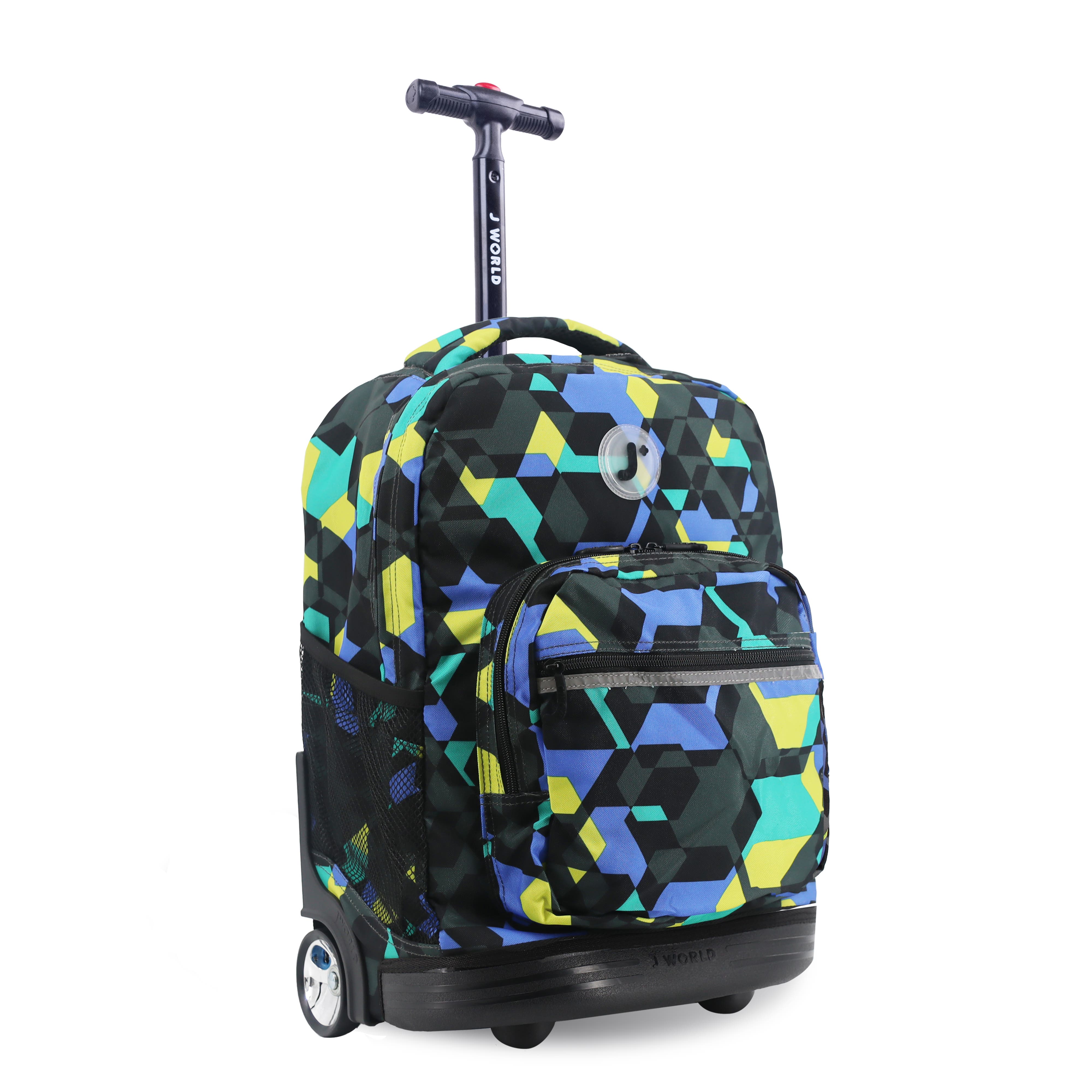 J World Sunrise 18" Kids Rolling Backpack, Alternate, color, Cubes