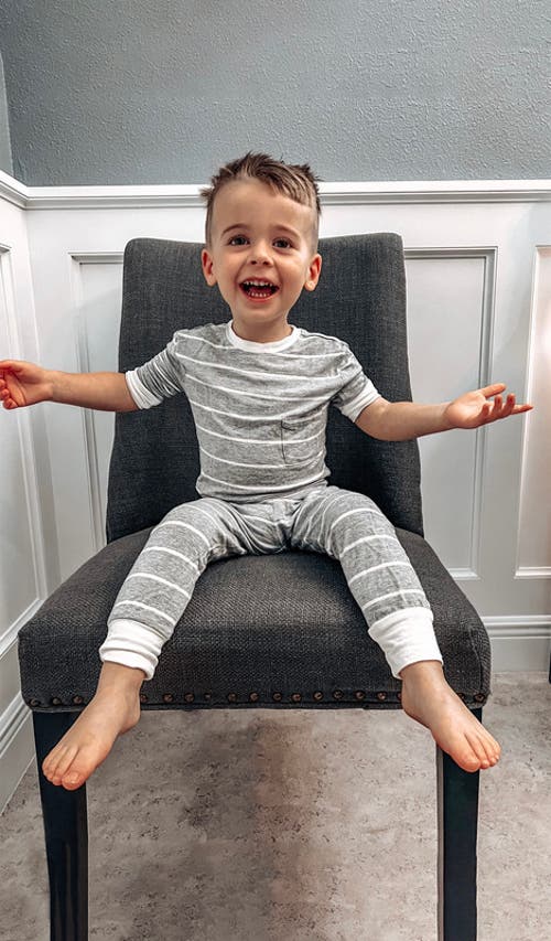 Everly Grey Emerson Fitted Long Sleeve 2-piece Pajamas In Gray