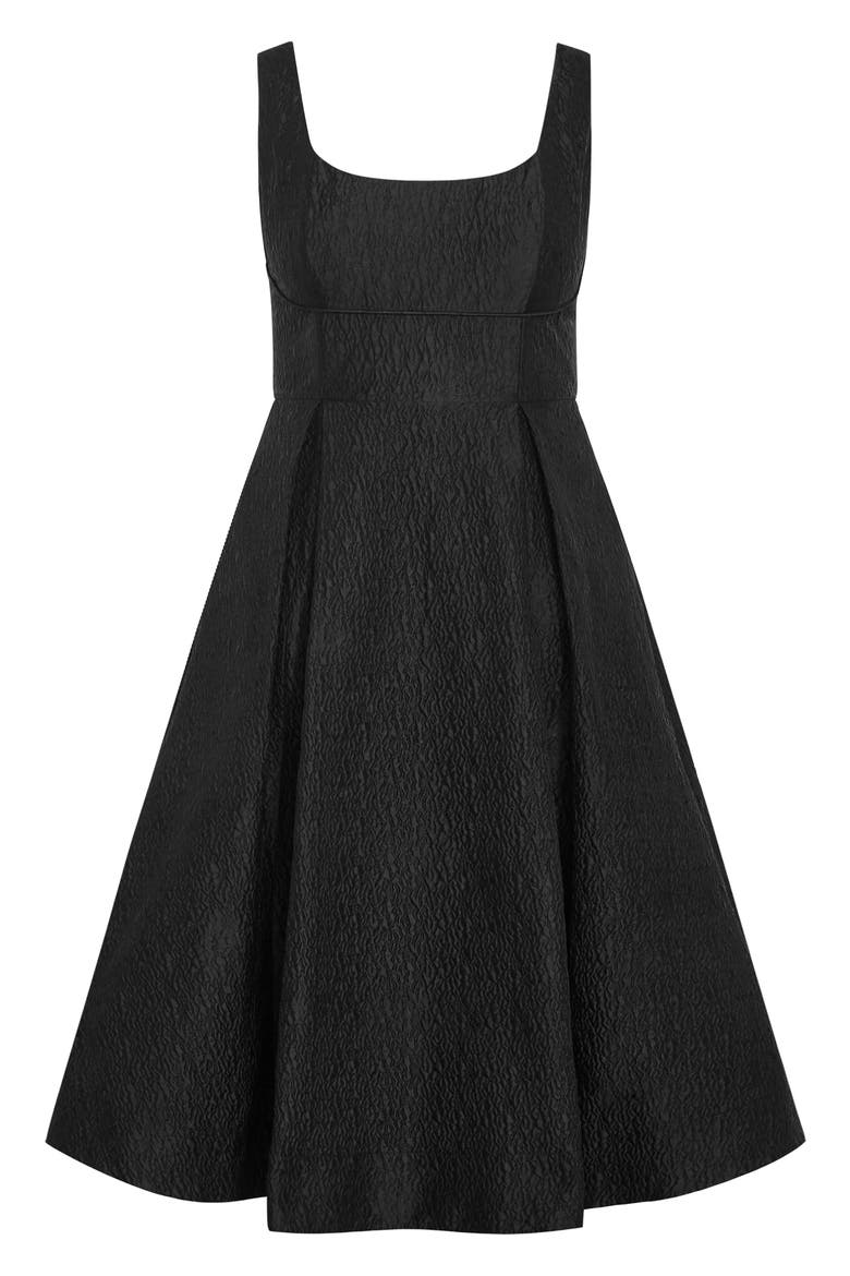 Estrella Square Neck Dress, Main, color, BLACK