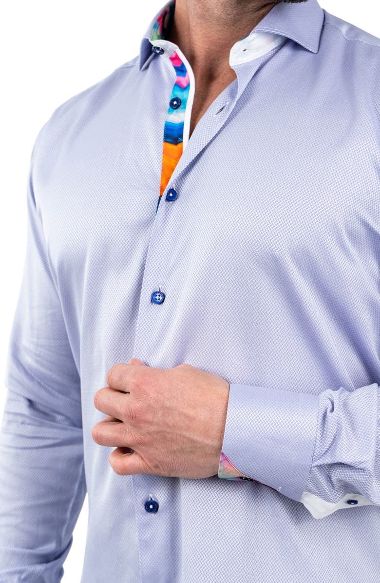 Maceoo Einstein Jacqslate Purple Button-Up Shirt, Alternate, color, 