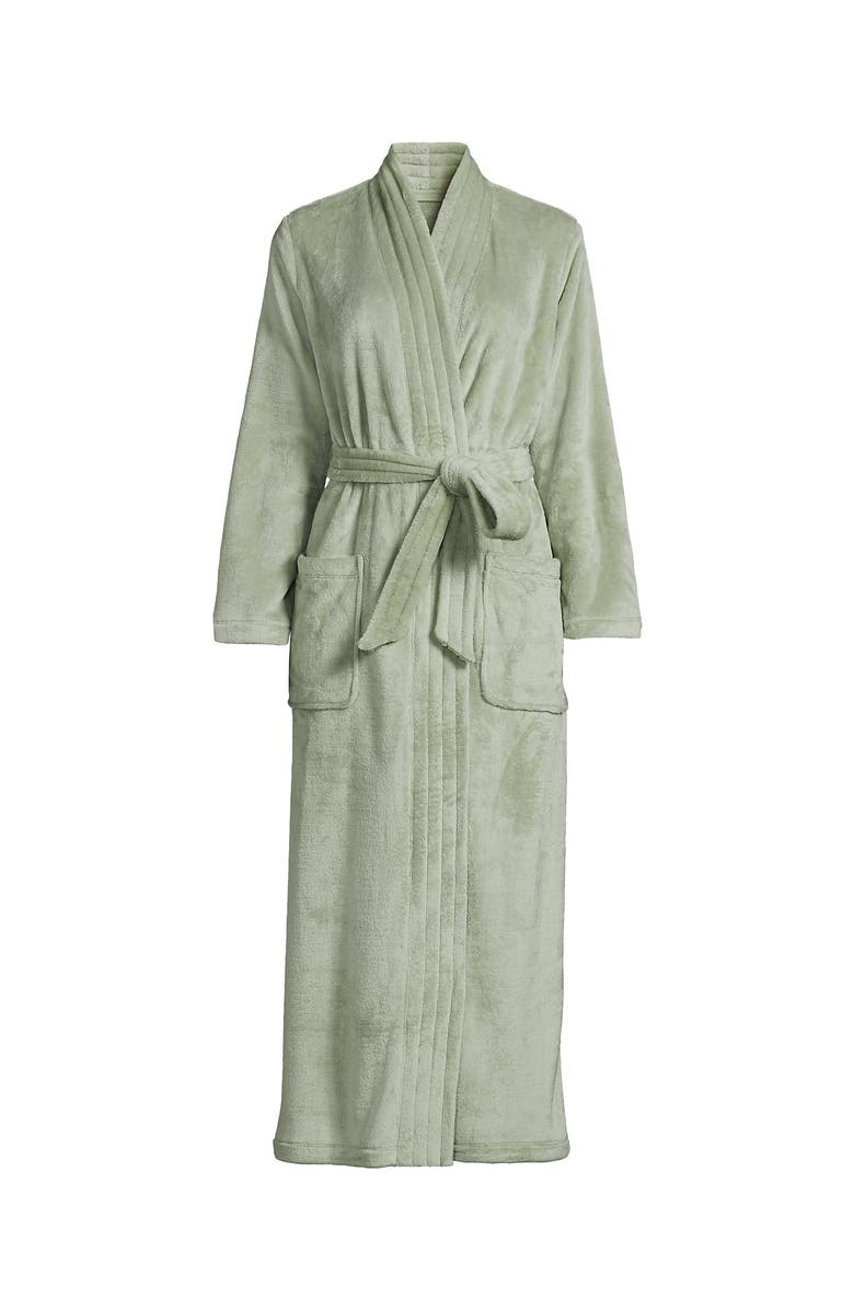 Lands' End Cozy Plush Long Wrap Robe, Alternate, color, 