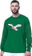 STARTER Men's Starter Kelly Green Philadelphia Eagles Clutch Hit II Vintage Logo Long-Sleeve T-Shirt