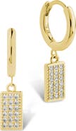 Sterling Forever Sybil Cubic Zirconia Rectangular Tag Drop Earrings