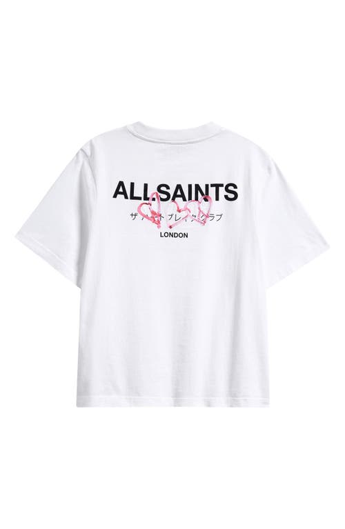 Allsaints Amoré Lisa Heart Embroidered Cotton Graphic T-shirt In Optic White