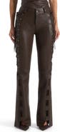 Manière De Voir Ambre Leather Lace Up Flared Trousers