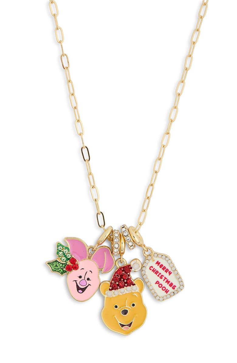 BaubleBar x Disney<sup>®</sup> Winnie the Pooh Holiday Charm Necklace, Alternate, color, Gold Multi