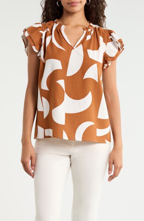 Risette Ruffle Sleeve Top