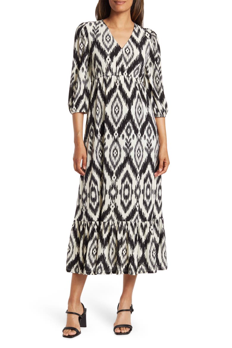 Bella Printed Flounce Hem Maxi Dress, Main, color, IKAT