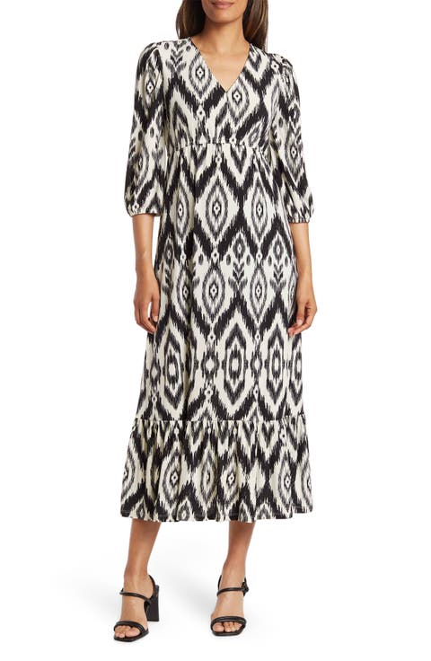 Bella Printed Flounce Hem Maxi Dress
