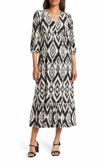 Bella Printed Flounce Hem Maxi Dress