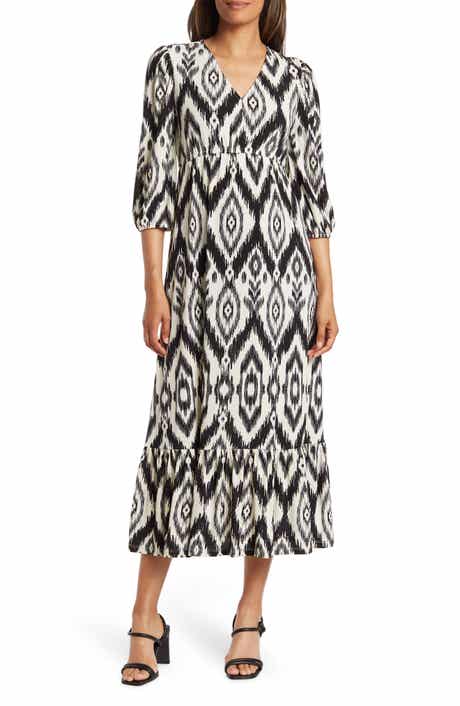 Bella Printed Flounce Hem Maxi Dress