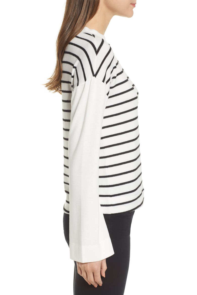 Cozy Stripe Top, Alternate, color, IVORY/ BLACK