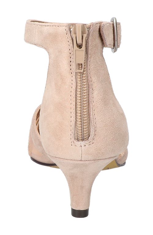 Bella Vita Malani Pointed Toe Kitten Heel Pump In Almond Suede