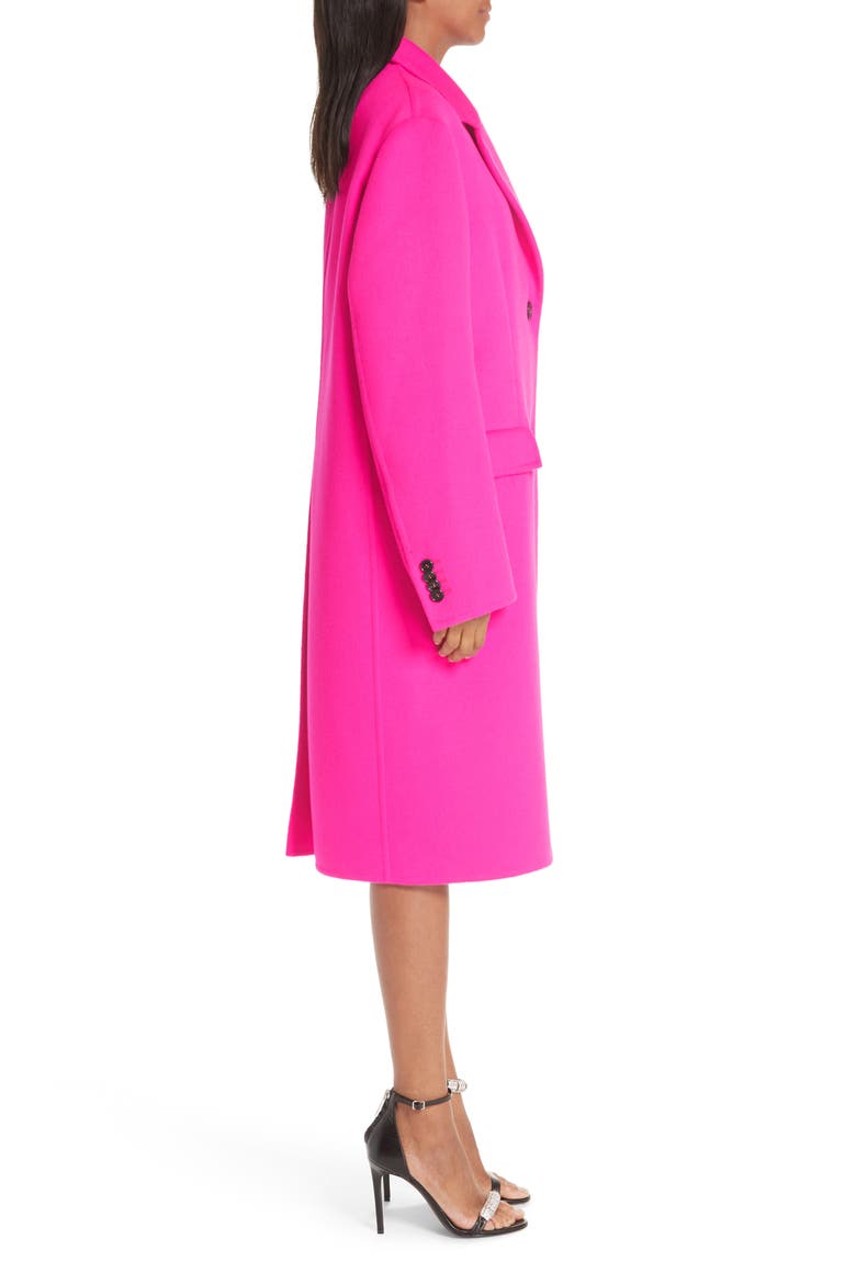 Wool, Angora & Cashmere Coat, Alternate, color, FLUO FUCHSIA