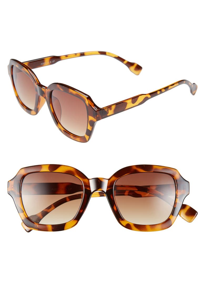 FE NY 'Paige' 47mm Sunglasses, Main, color, LEOPARD