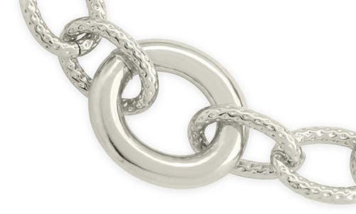 Sterling Forever Carter Round Statement Link Bracelet In Silver