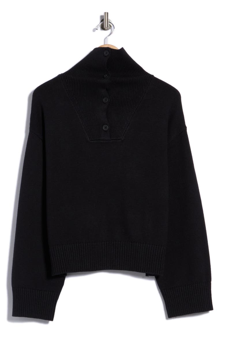 Quinn Polo Sweater, Main, color, BLACK