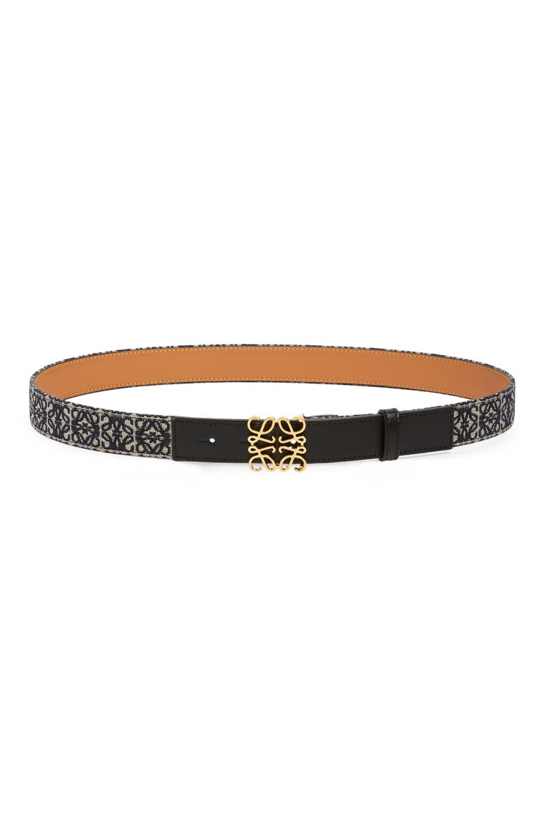 Anagram Jacquard Belt, Main, color, BLACK/ GOLD 1206