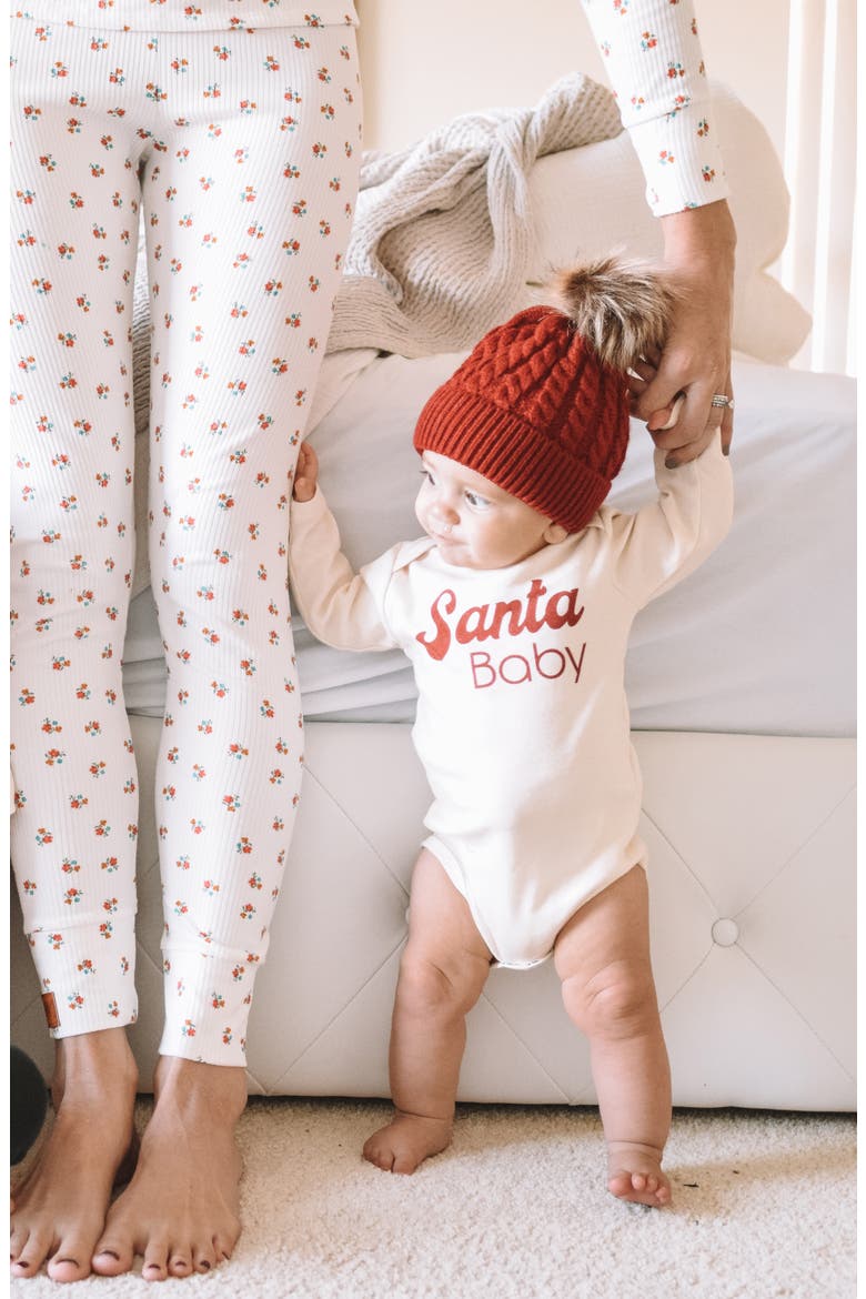 Organic Cotton Santa Baby Bodysuit, Alternate, color, NATURAL