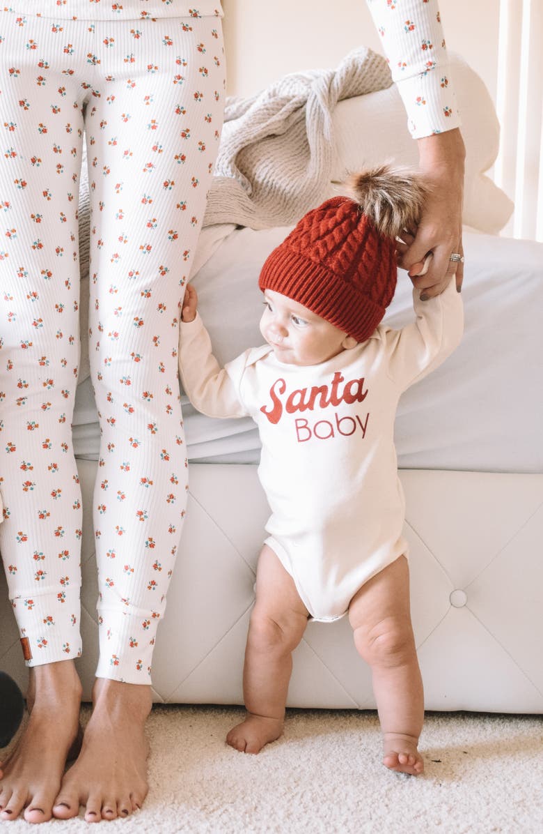 Tenth & Pine Organic Cotton Santa Baby Bodysuit, Alternate, color, 