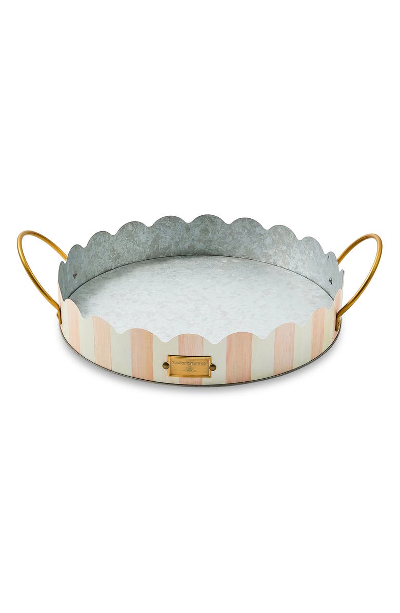 MACKENZIE CHILDS Rosy Stripe Set of 2 Serving Trays, Alternate, color, Rosy